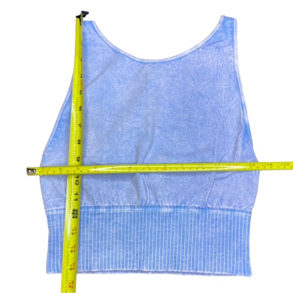 FREE PEOPLE GOOD KARMA HIGH NECK CROP TOP SOLD OUT STYLE! Light BLUE M L - Picture 6 of 10